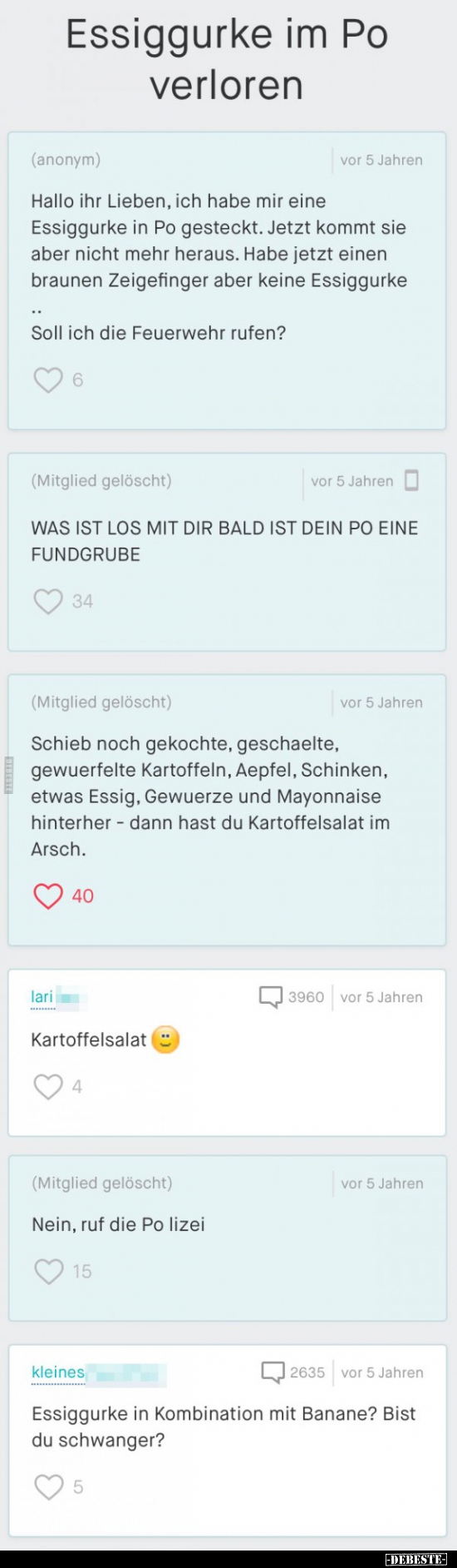 Essiggurke im Po verloren..