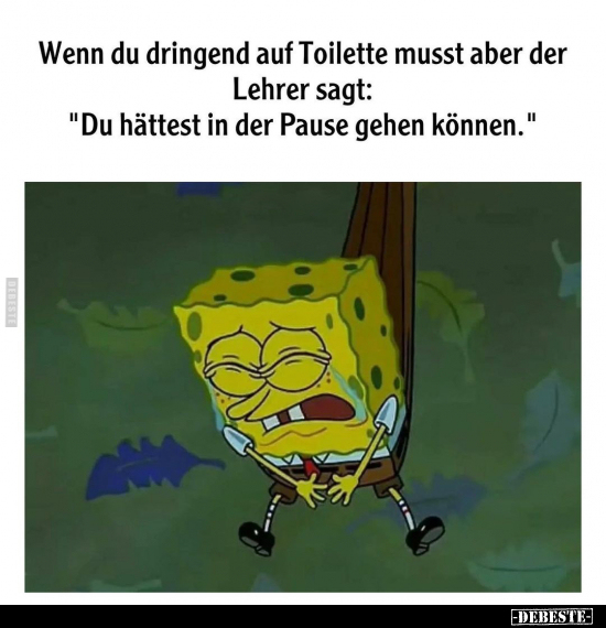 Wenn du dringend auf Toilette musst aber der Lehrer sagt.. - Lustige Bilder | DEBESTE.de