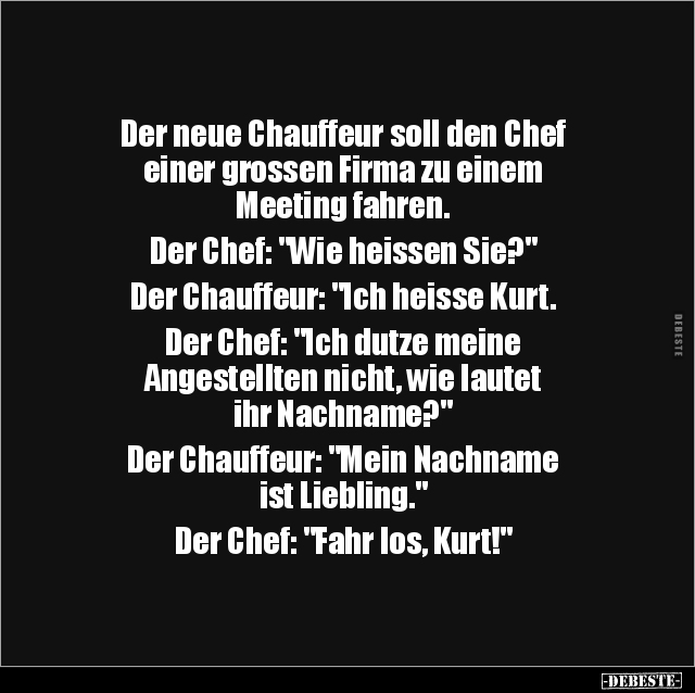 Der neue Chauffeur soll den Chef einer grossen Firma.. - Lustige Bilder | DEBESTE.de