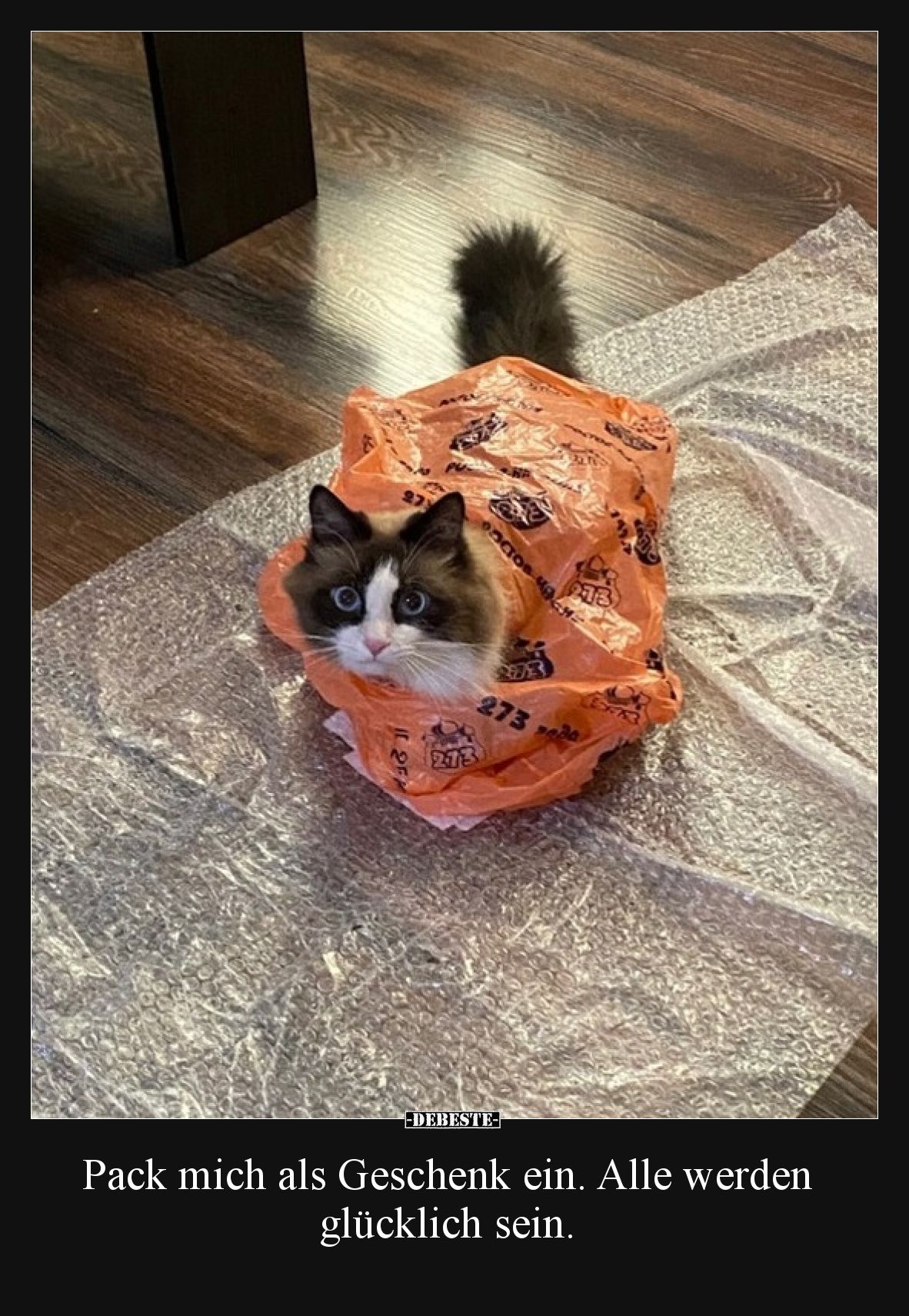 Pack mich als Geschenk ein. Alle werden glücklich sein.