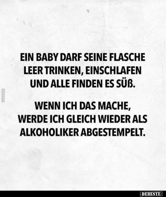 Ein Baby darf seine Flasche leer trinken, einschlafen.. - Lustige Bilder | DEBESTE.de
