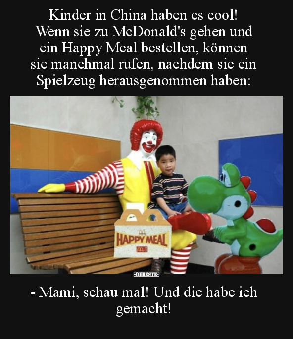 Kinder in China haben es cool! Wenn sie zu McDonald's.. - Lustige Bilder | DEBESTE.de