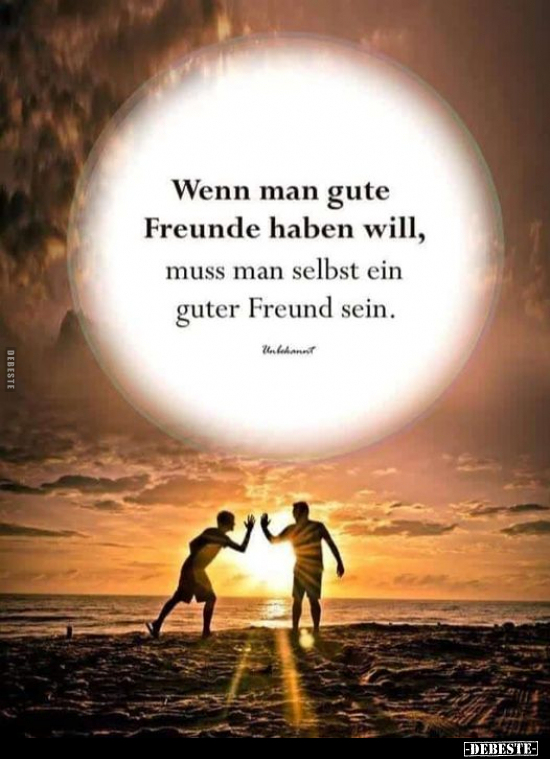 Wenn man gute Freunde haben will, muss man selbst ein guter.. - Lustige Bilder | DEBESTE.de