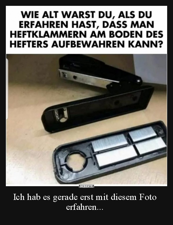 Ich hab es gerade erst mit diesem Foto erfahren...