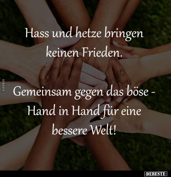 Frieden, Böse, Hand