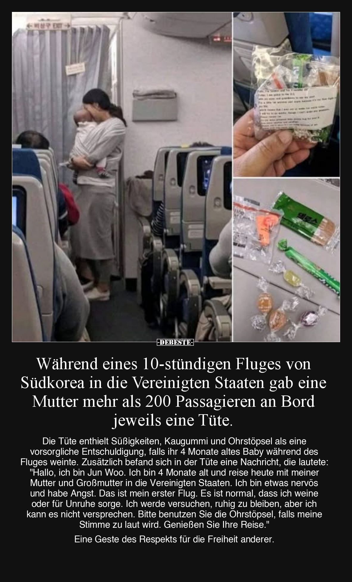 Während eines 10-stündigen Fluges von Südkorea in die.. - Lustige Bilder | DEBESTE.de