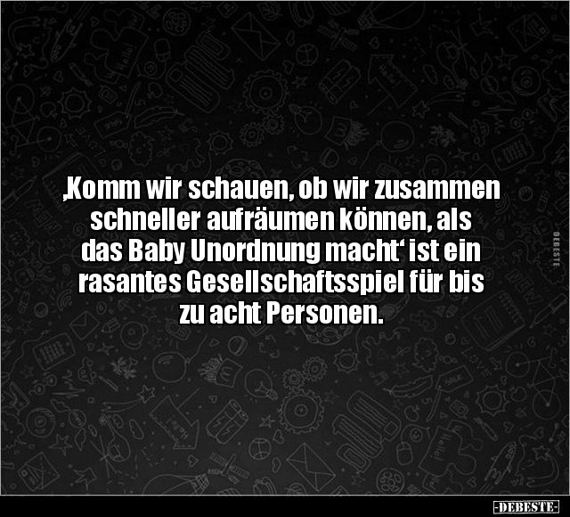 ‚Komm wir schauen, ob wir zusammen schneller aufräumen.. - Lustige Bilder | DEBESTE.de