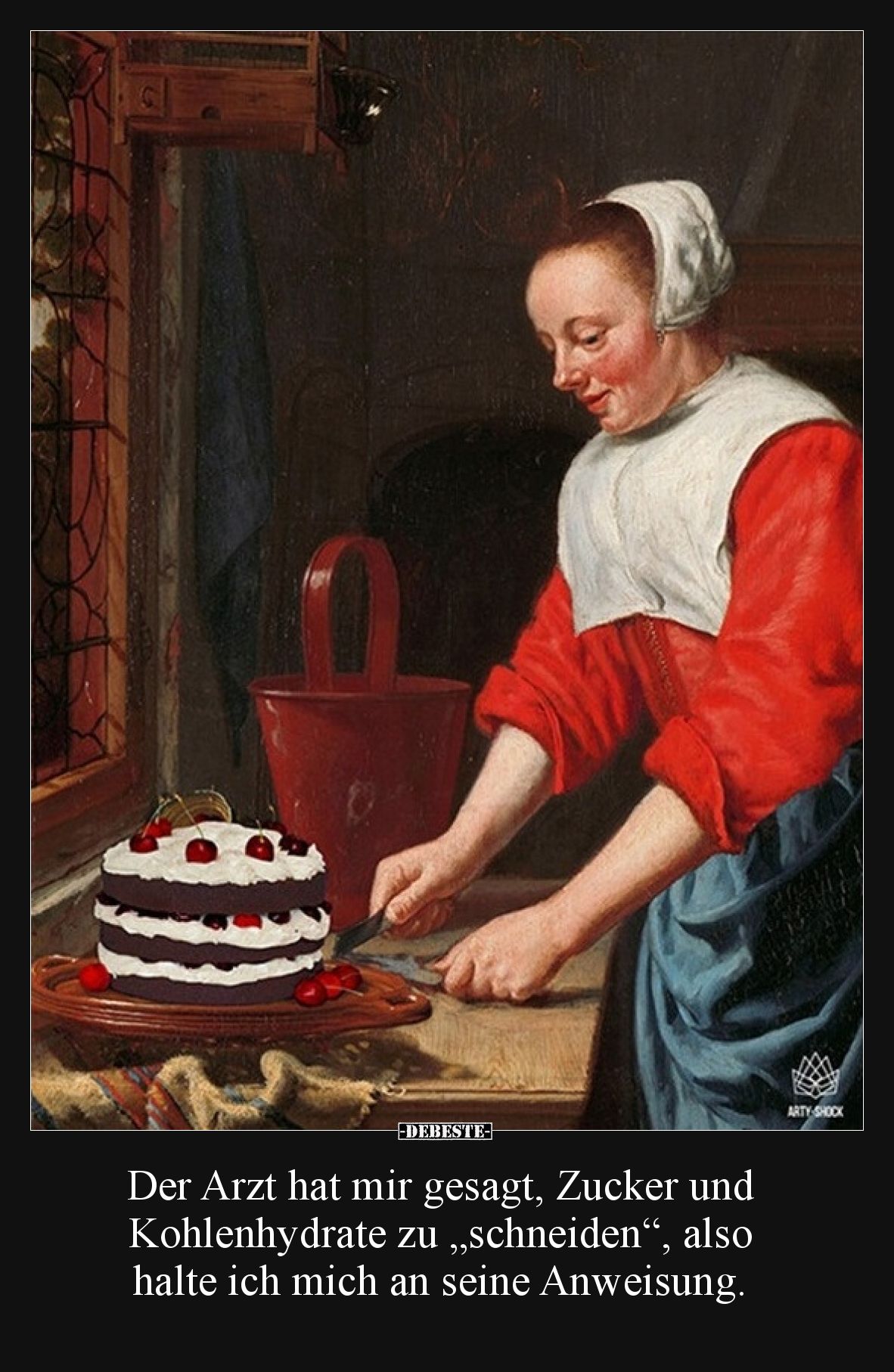 Der Arzt hat mir gesagt, Zucker und Kohlenhydrate zu „schneiden“, also halte ich mich an seine Anweisung.