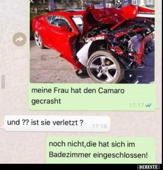 Meine Frau hat den Camaro gecrasht... - Lustige Bilder | DEBESTE.de