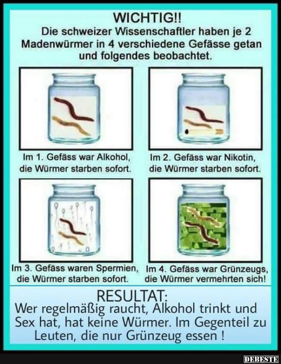 Wichtig! Die schweizer Wissenschaftler haben je 2 Madenwürmer.. - Lustige Bilder | DEBESTE.de