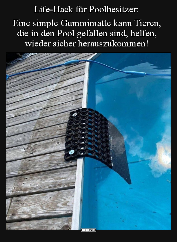 Life-Hack für Poolbesitzer: Eine simple Gummimatte kann.. - Lustige Bilder | DEBESTE.de