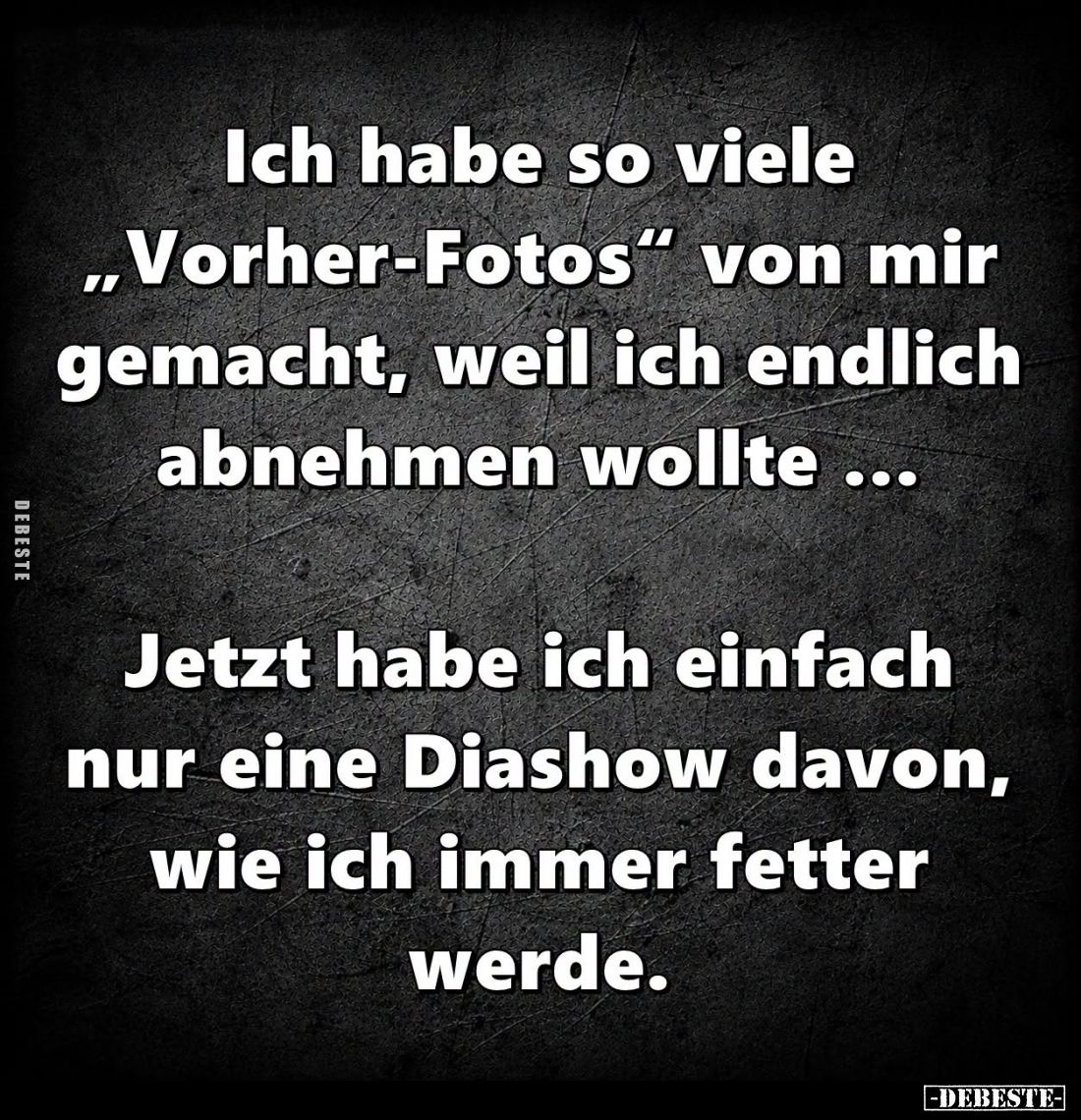 Ich habe so viele "Vorher-Fotos" von mir gemacht, weil ich endlich abnehmen wollte...
Jetzt habe ich einfach nur e...