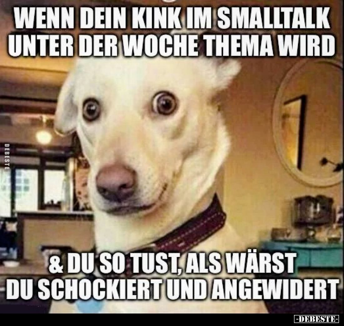 Wenn dein Kink im Smalltalk unter der Woche Thema wird
& du so tust, als wärst du schockiert und angewidert