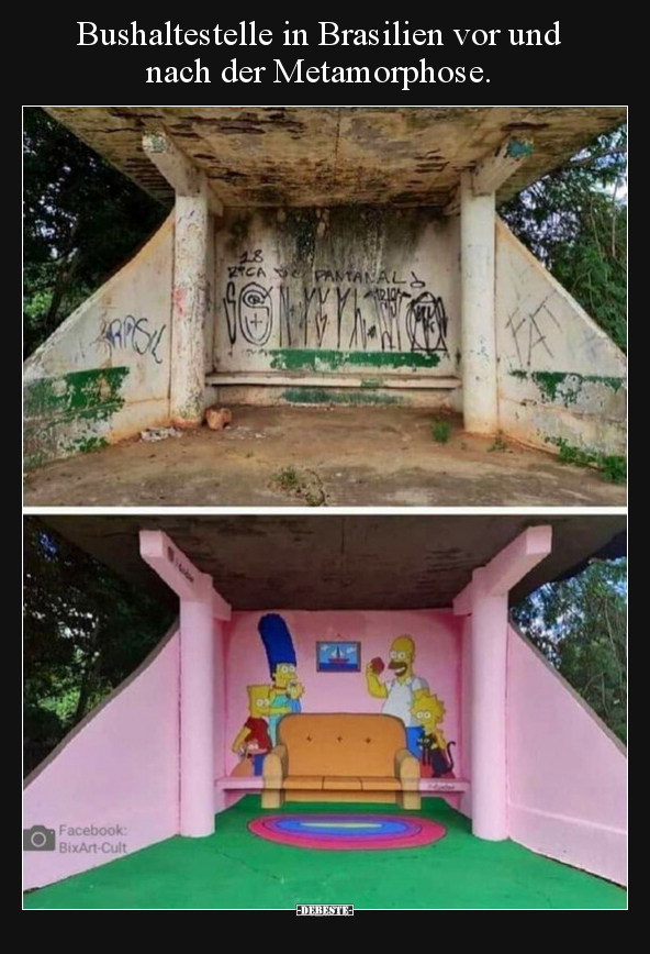 Bushaltestelle in Brasilien vor und nach der.. - Lustige Bilder | DEBESTE.de
