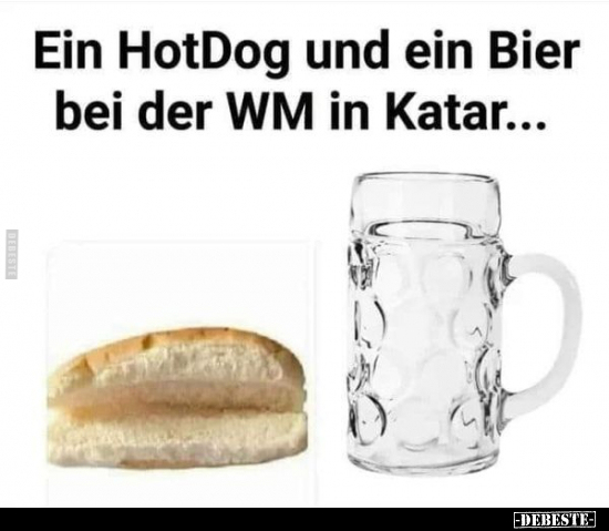 Ein HotDog und ein Bier bei der WM in Katar... - Lustige Bilder | DEBESTE.de