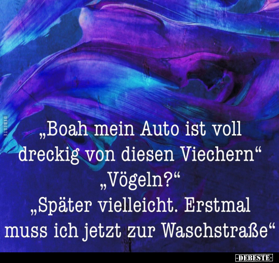 „Boah mein Auto ist voll dreckig von diesen Viechern".. - Lustige Bilder | DEBESTE.de