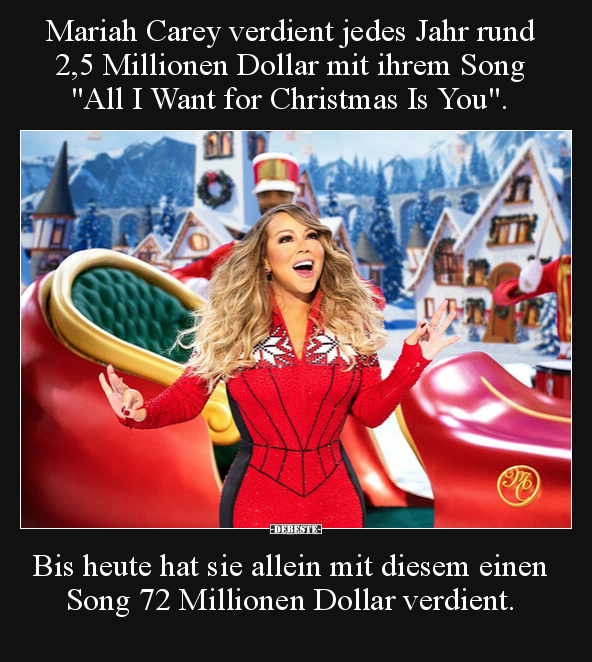 Mariah Carey verdient jedes Jahr rund 2,5 Millionen Dollar.. - Lustige Bilder | DEBESTE.de