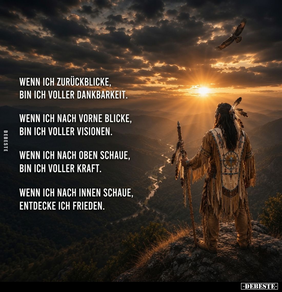 Wenn ich zurückblicke,
bin ich voller Dankbarkeit.
Wenn ich nach vorne blicke,
bin ich voller Visionen.
Wenn ich nach obe...