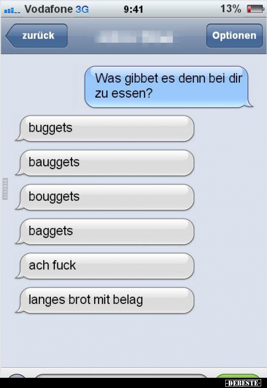 Was gibbet es denn bei dir zu essen?