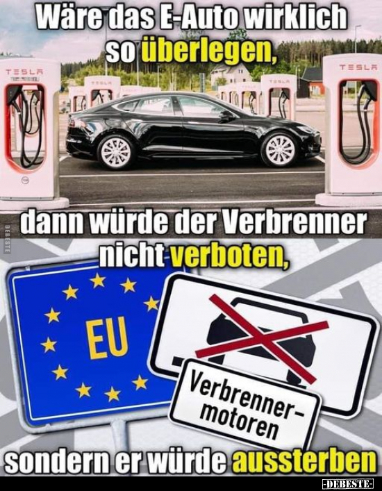 Wäre das E-Auto wirklich so überlegen.. - Lustige Bilder | DEBESTE.de