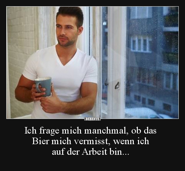 Ich frage mich manchmal, ob das Bier mich vermisst, wenn..