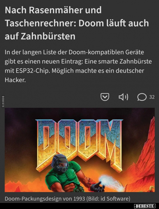Nach Rasenmäher und Taschenrechner: Doom läuft auch auf.. - Lustige Bilder | DEBESTE.de