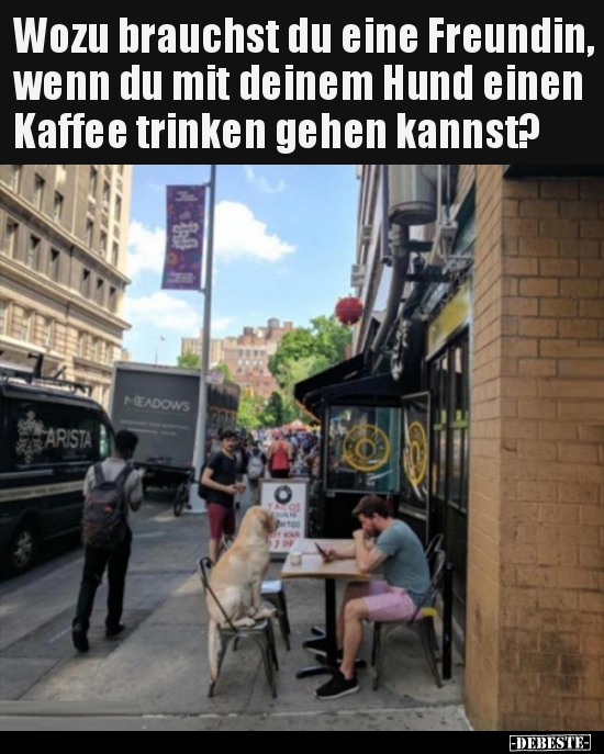 Wozu brauchst du eine Freundin, wenn du mit deinem Hund..