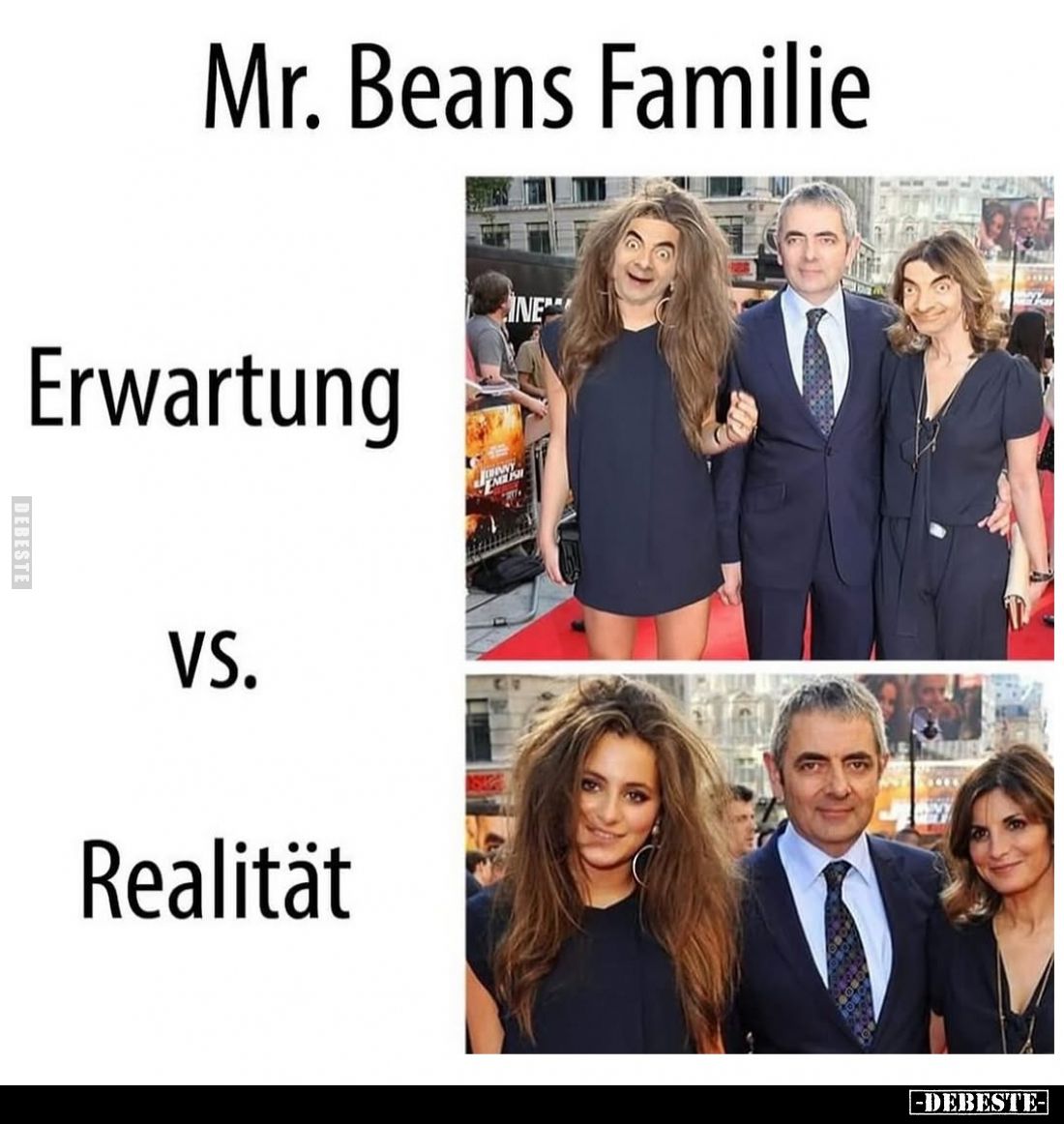 Mr. Beans Familie:
Erwartung
VS.
Realität
