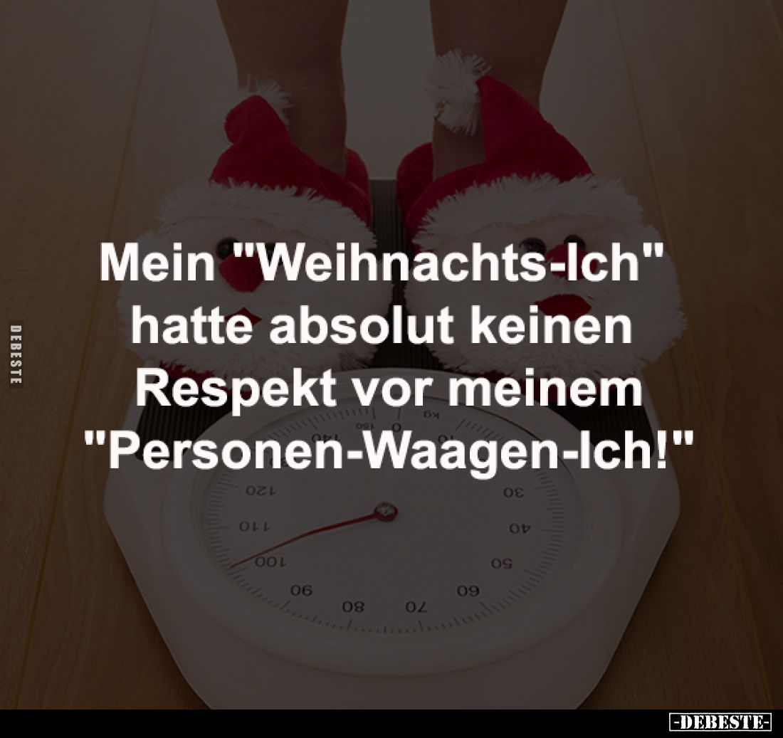 Mein "Weihnachts-Ich" 
hatte absolut keinen 
Respekt vor meinem
"Personen-Waagen-Ich!"