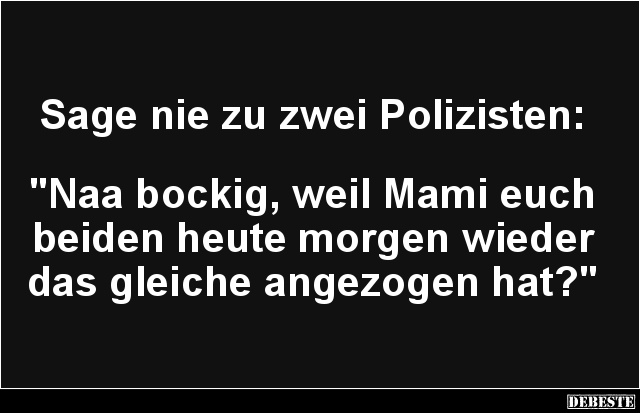 Sage nie zu zwei Polizisten: 'Naa bockig...' - Lustige Bilder | DEBESTE.de