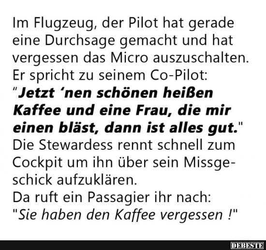 Im Flugzeug, der Pilot hat gerade eine Durchsage gemacht.. - Lustige Bilder | DEBESTE.de