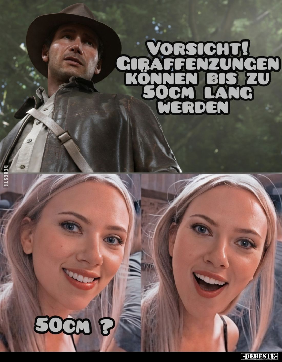 Vorsicht! Giraffenzungen können bis zu 50cm lang werden.
50cm?