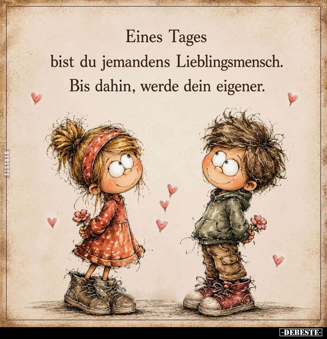 Eines Tages bist du jemandens Lieblingsmensch.
Bis dahin, werde dein eigener.