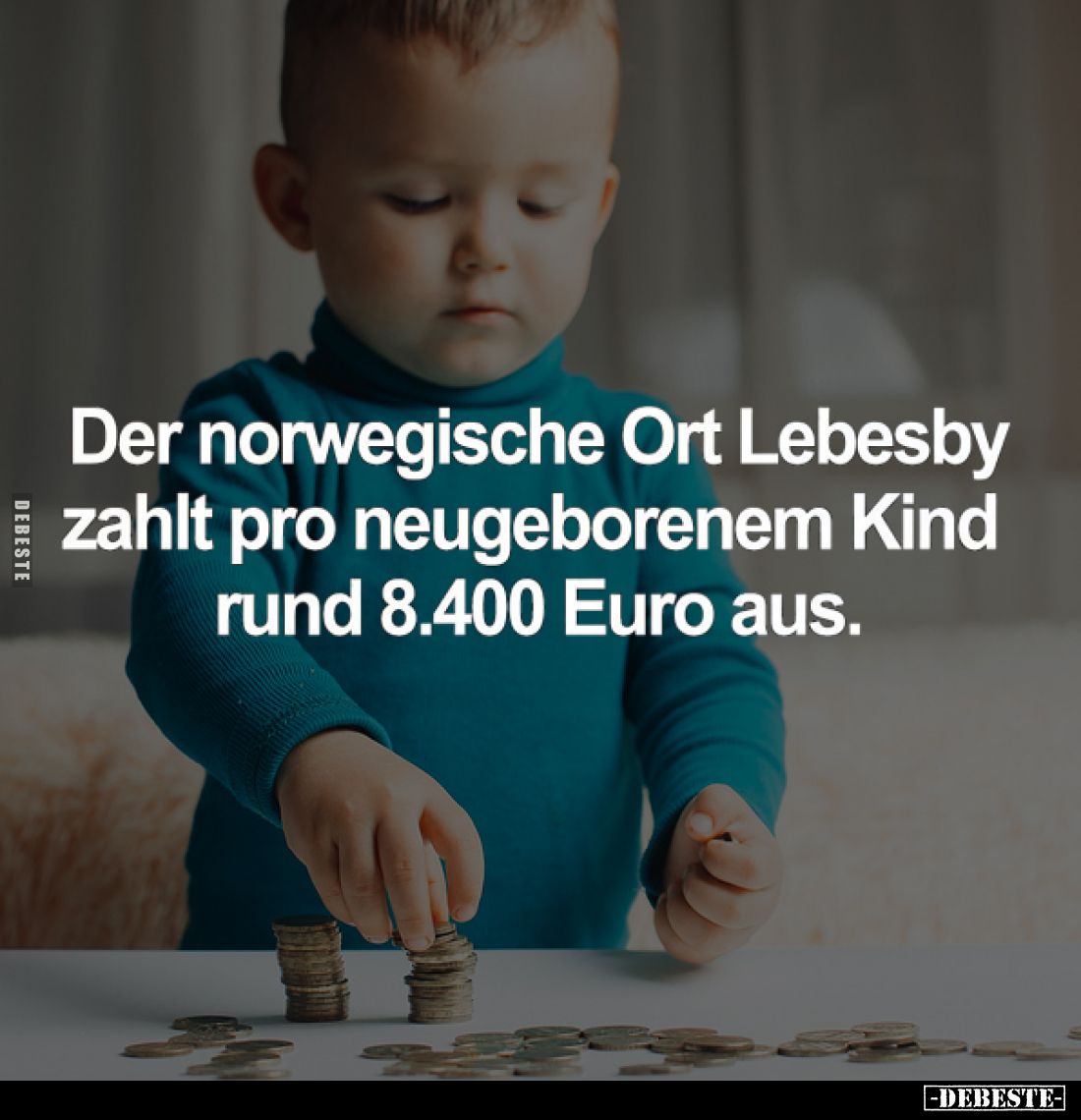 Der norwegische Ort Lebesby zahlt pro neugeborenem Kind rund 8.400 Euro aus.