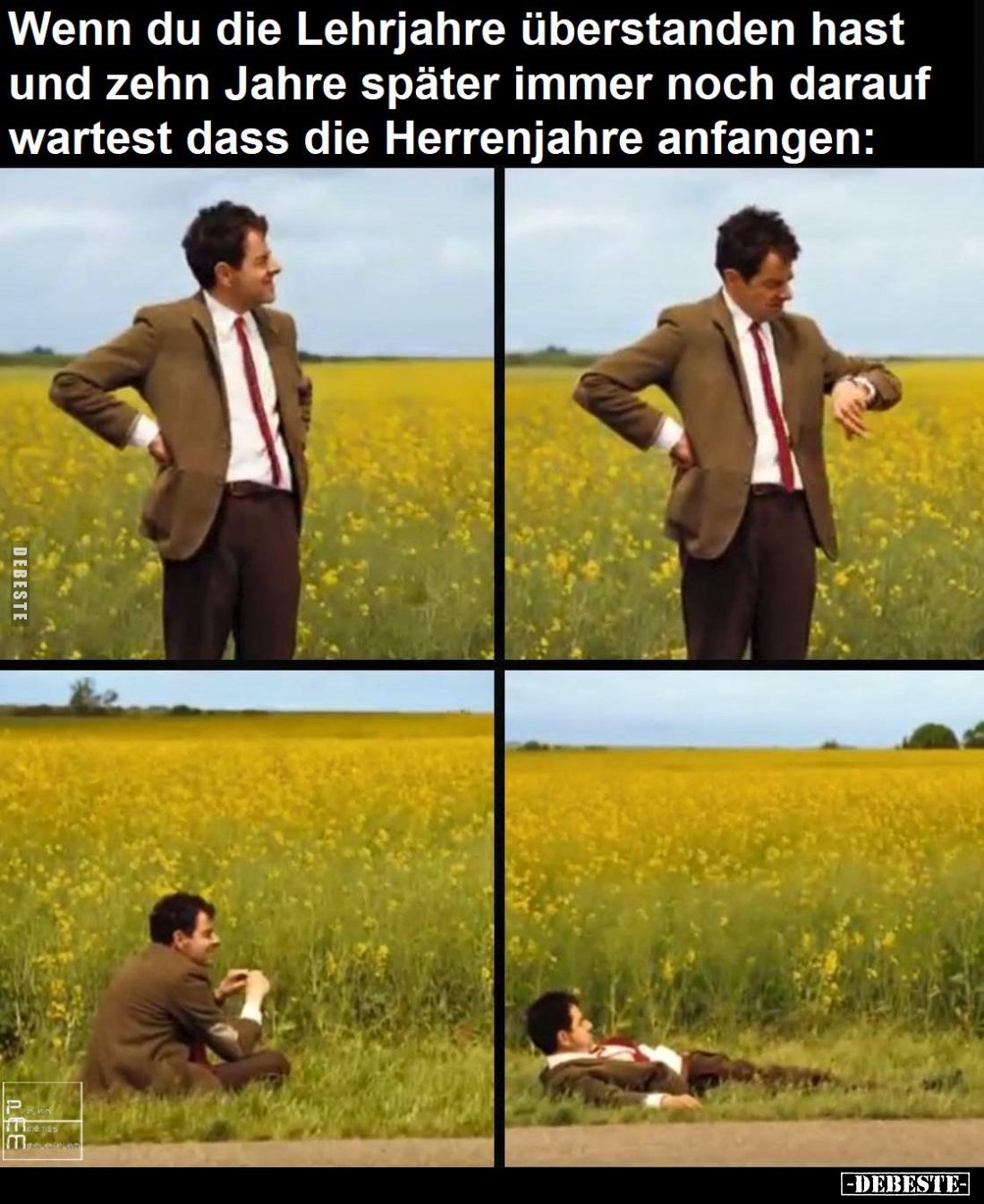 Wenn du die Lehrjahre überstanden hast und zehn Jahre später immer noch darauf wartest dass die Herrenjahre anfangen: