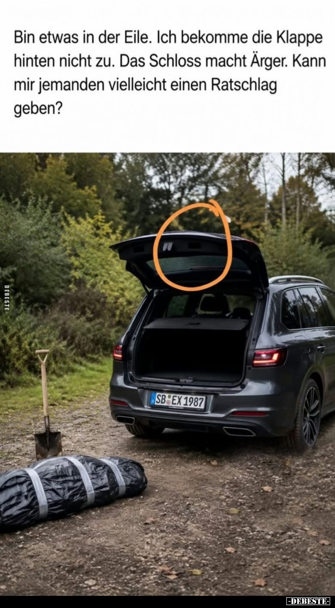 Bin etwas in der Eile. Ich bekomme die Klappe hinten nicht zu. Das Schloss macht Ärger. Kann mir jemanden vielleicht einen Ra...