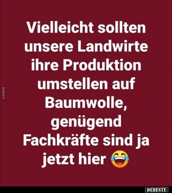 Vielleicht sollten unsere Landwirte ihre Produktion..
