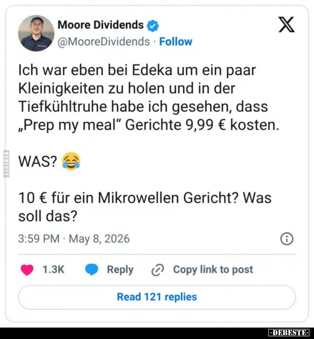 Ich war eben bei Edeka um ein paar Kleinigkeiten zu holen und in der Tiefkühltruhe habe ich gesehen, dass „Prep my meal“ Geri...