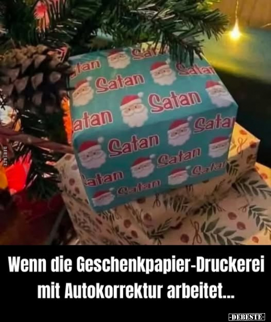 Wenn die Geschenkpapier-Druckerei mit Autokorrektur.. - Lustige Bilder | DEBESTE.de