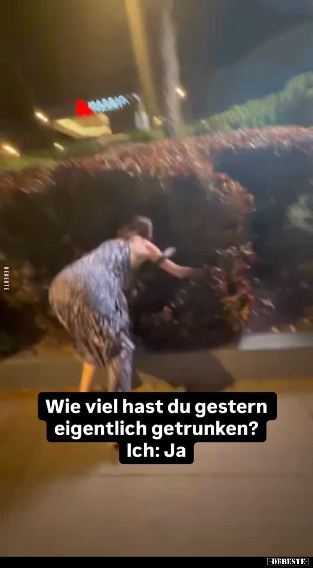 Wie viel hast du gestern eigentlich getrunken? -
Ich: Ja.