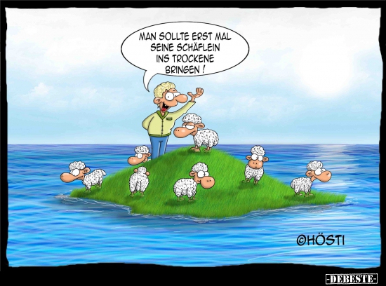 Man sollte erst mal seine Schäflein ins Trockene..