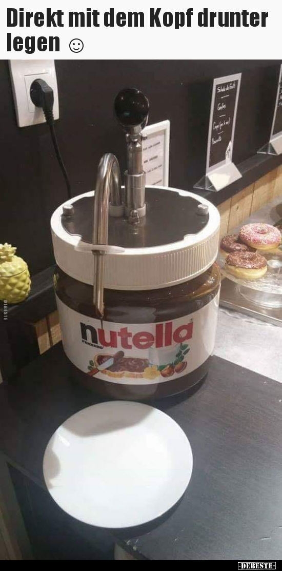 Direkt mit dem Kopf drunter legen ☺..