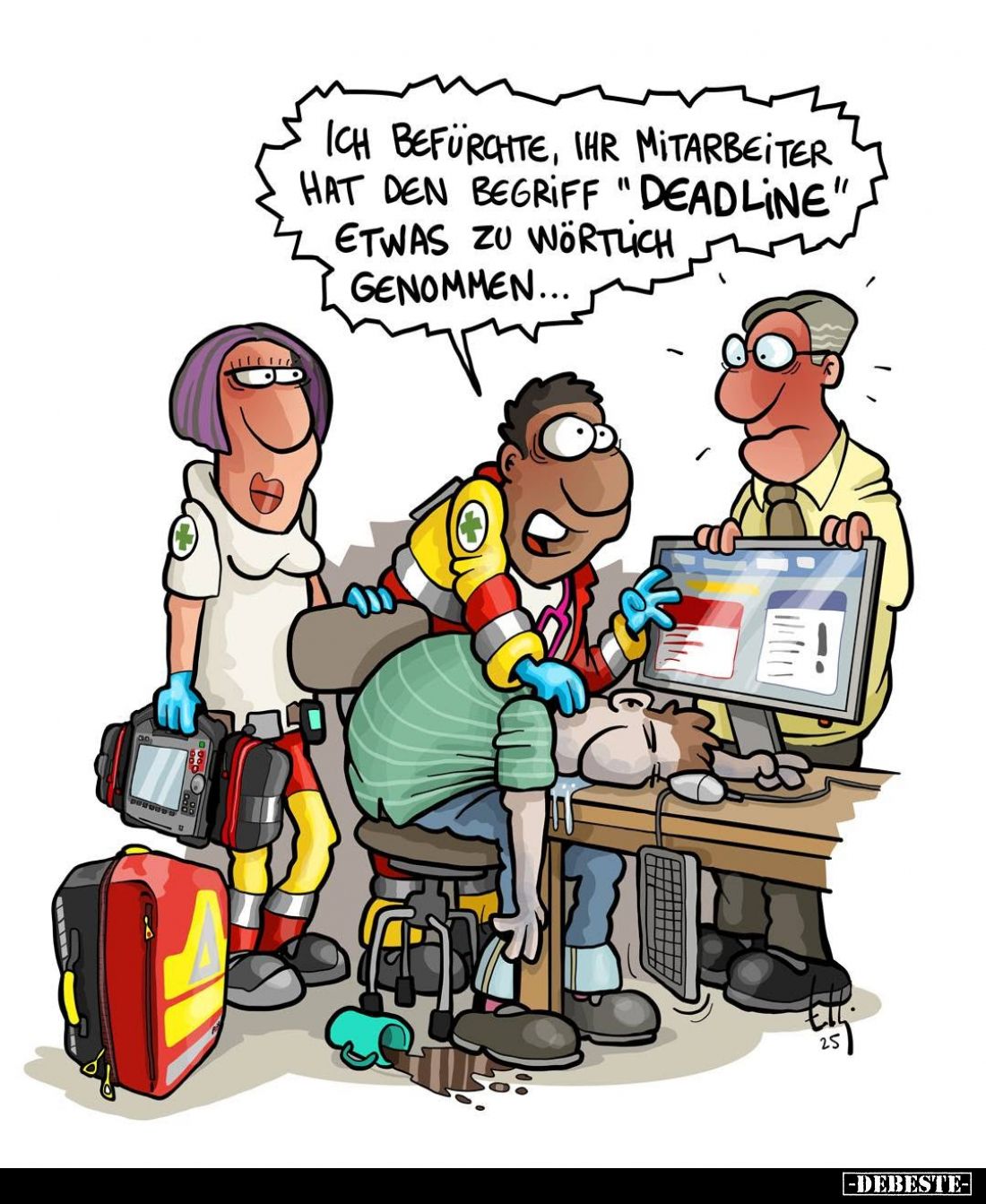 Ich befürchte, ihr Mitarbeiter hat den Begriff "Deadline" etwas zu wörtlich genommen...