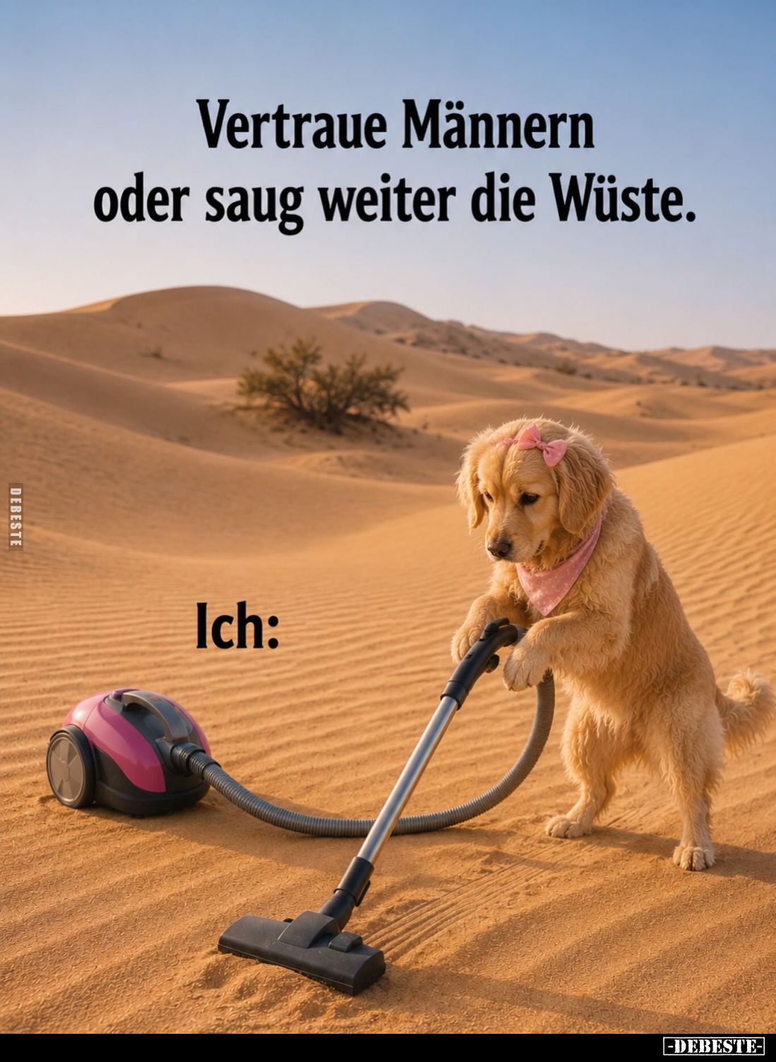 Vertraue Männern
oder saug weiter die Wüste.
