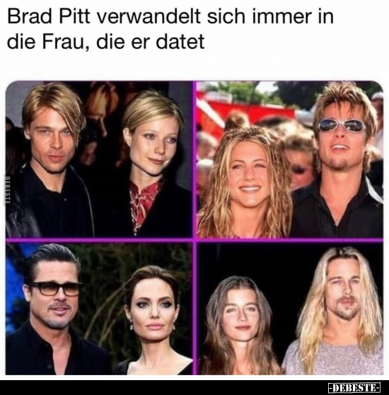Brad Pitt verwandelt sich immer in die Frau, die er.. - Lustige Bilder | DEBESTE.de