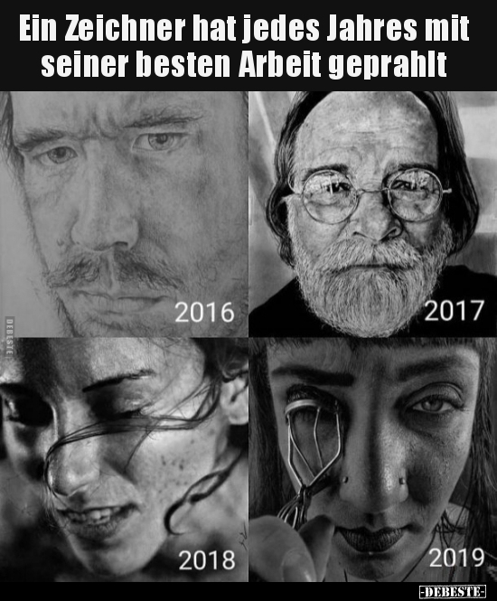 Ein Zeichner hat jedes Jahres mit seiner besten Arbeit..