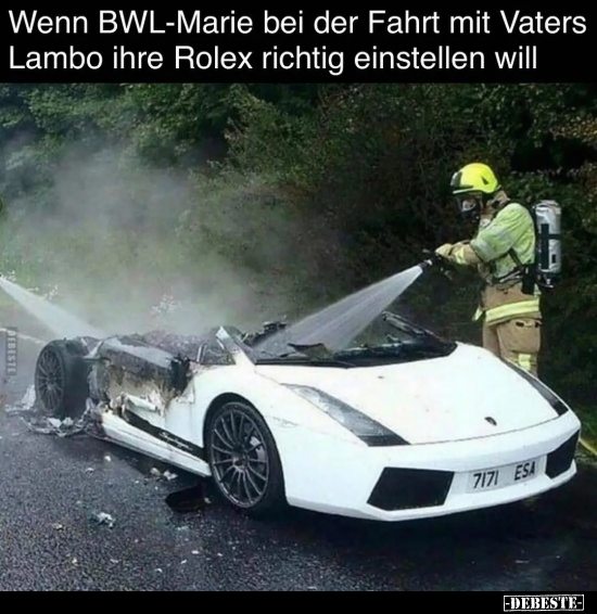 Wenn BWL-Marie bei der Fahrt mit Vaters Lambo.. - Lustige Bilder | DEBESTE.de