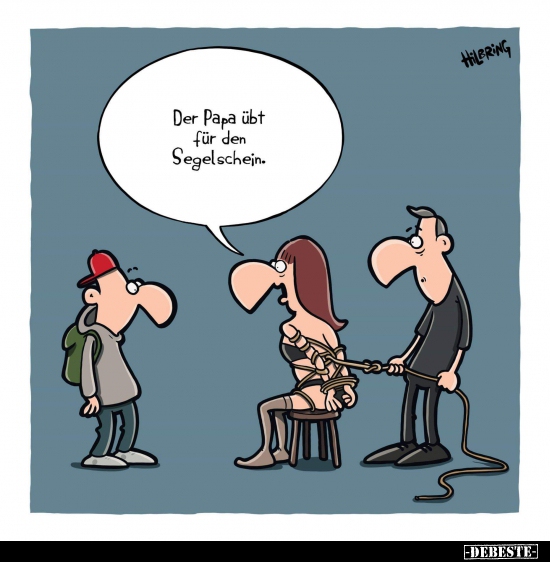 Der Papa übt für den Segelschein...