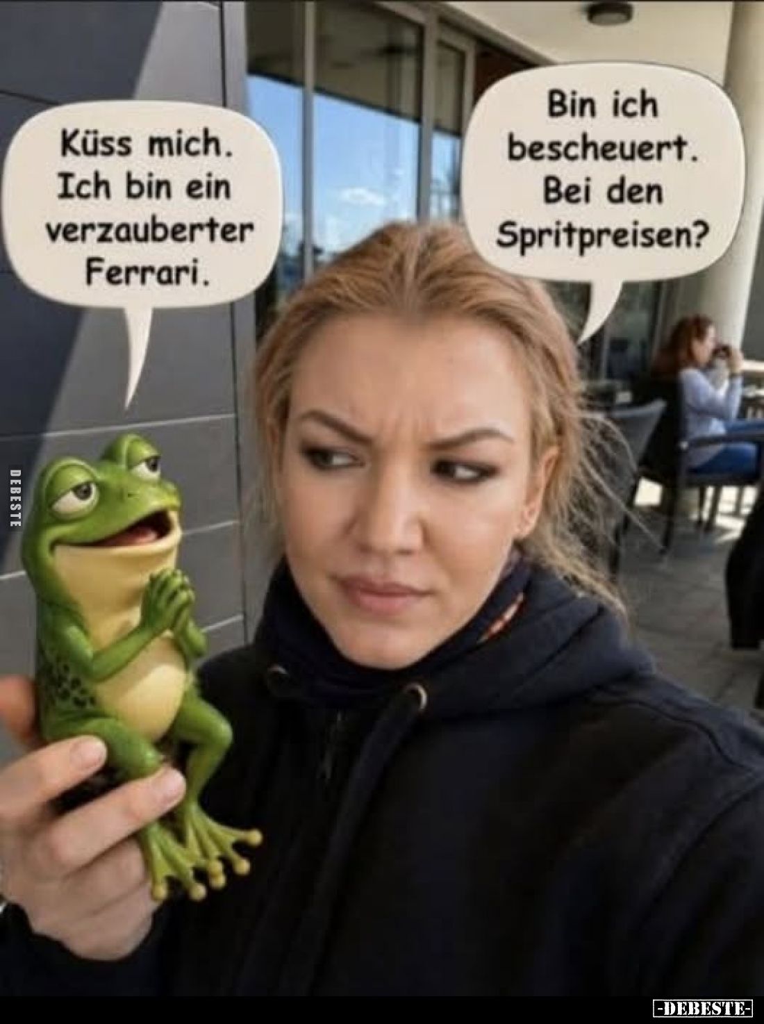 Küss mich.
Ich bin ein verzauberter Ferrari.
-
Bin ich bescheuert.
Bei den Spritpreisen?