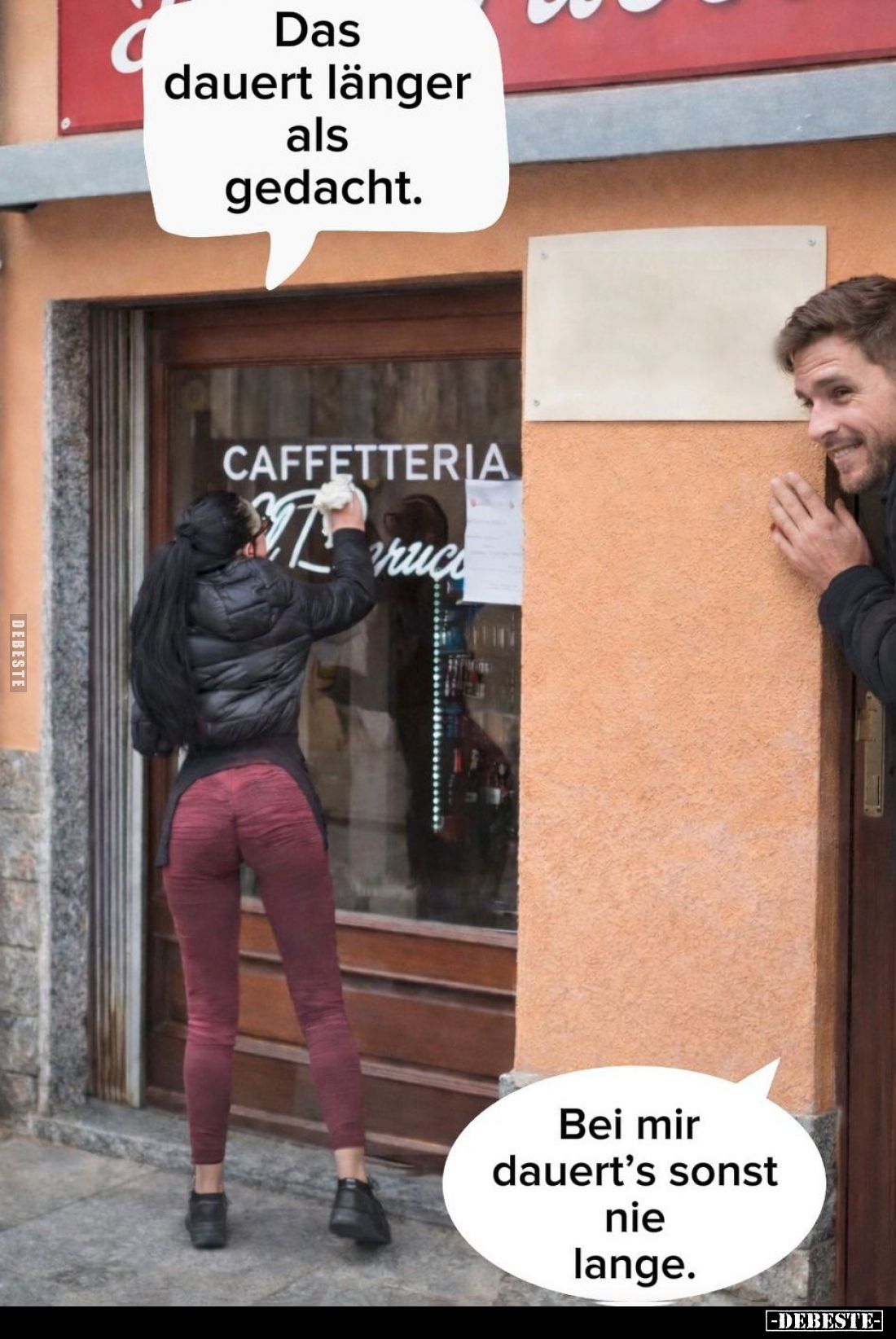 Das dauert länger als gedacht.
-
Bei mir dauert's sonst nie lange.